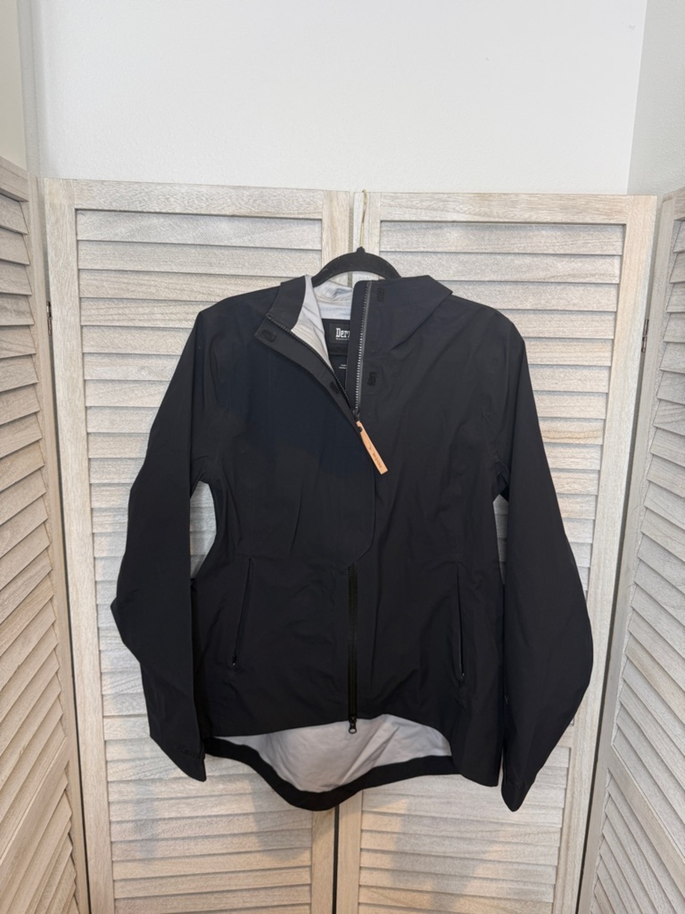 Indyeva Women’s Black Coquille 3 Plis Rain Jacket Size M
